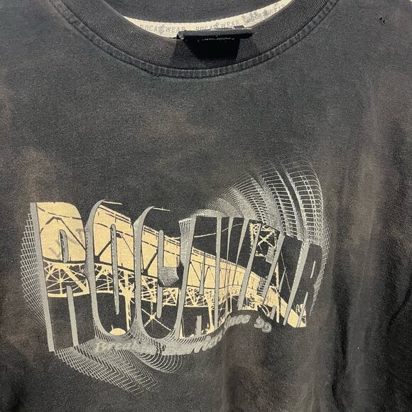 VTG Y2K RocaWear Black Faded and Distressed Graphic Skate Hip Hop T Shirt SZ 2XL - Picture 2 of 4